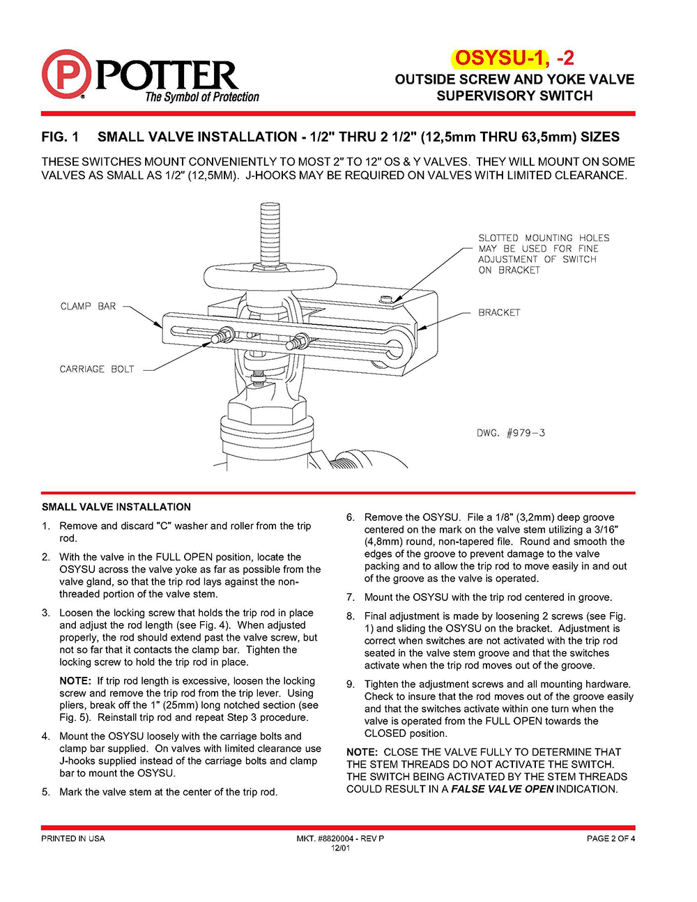 Sup Switch Potter Electric osysu-1